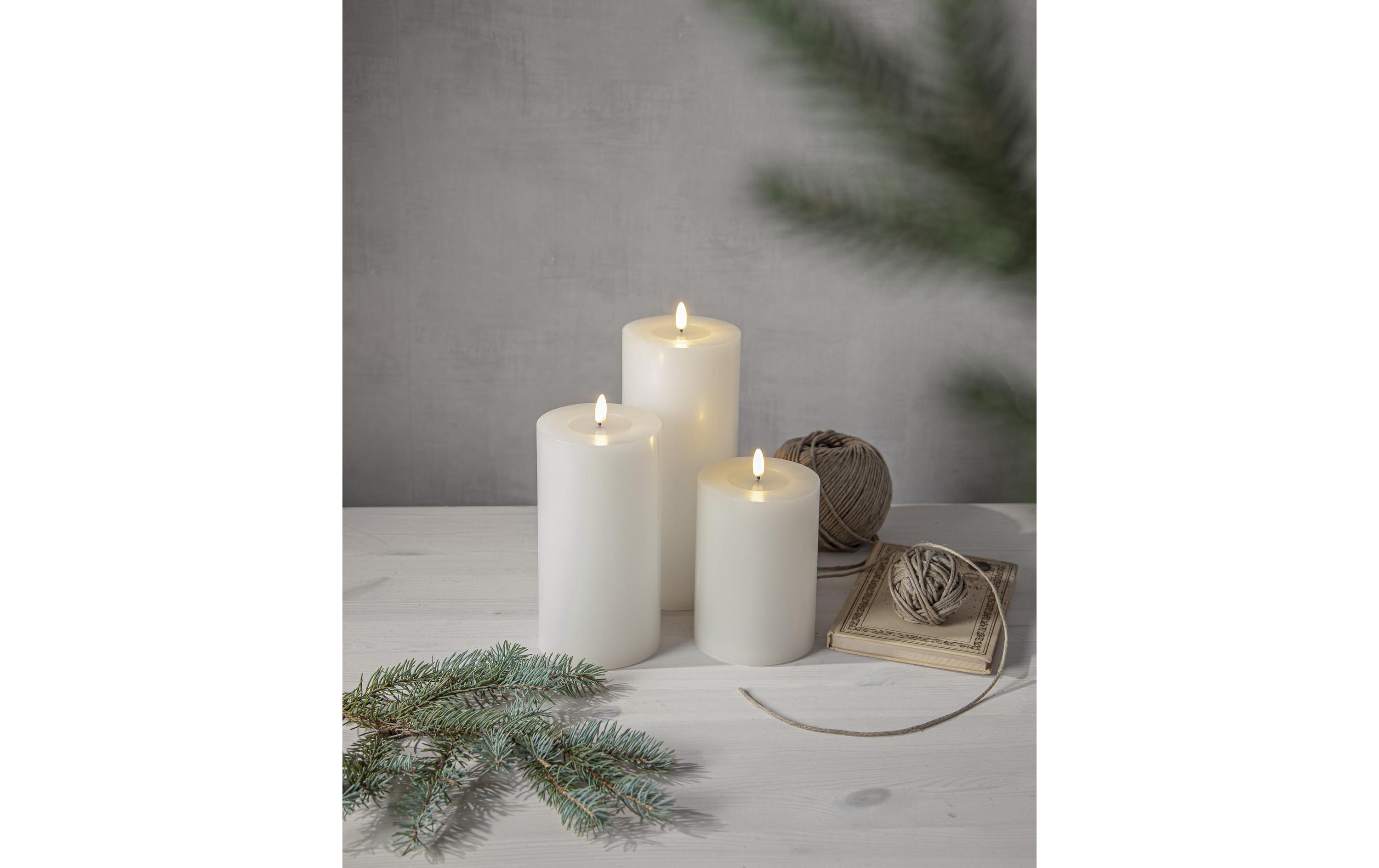 Star Trading LED-Kerze Pillar Flow Big, 27.5 cm, Weiss