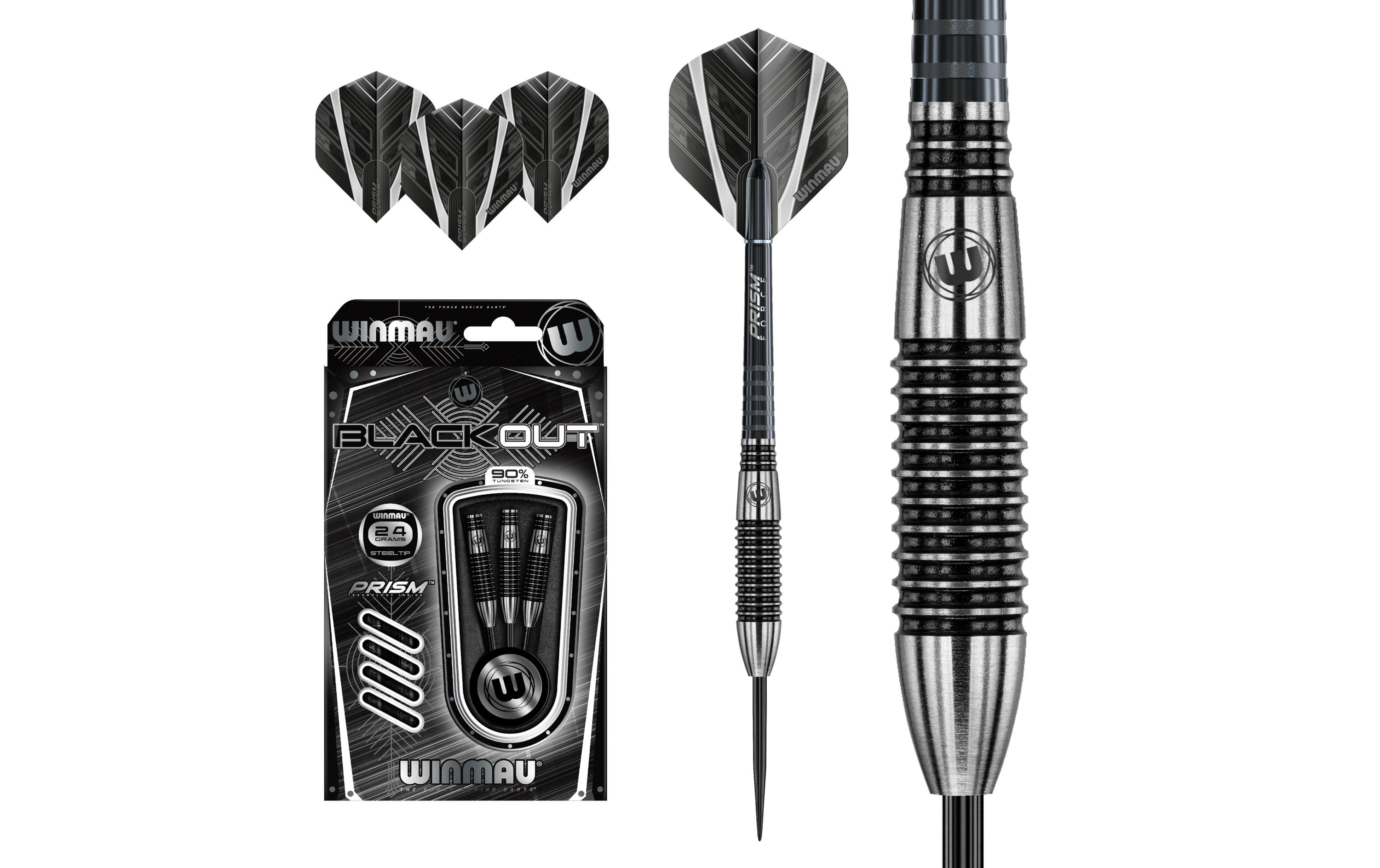 Winmau Dartpfeile Steeldart Blackout 3 Stück