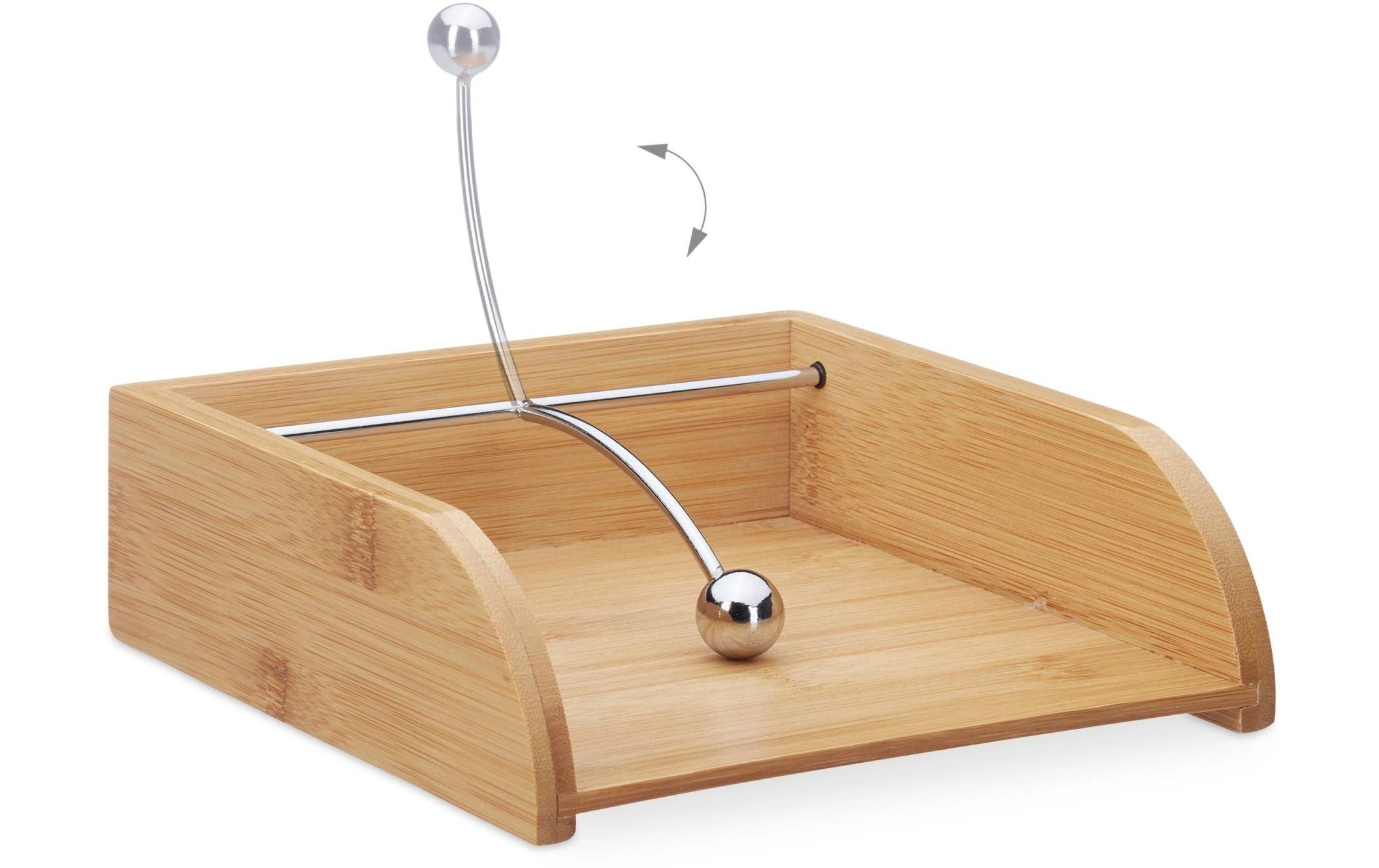 relaxdays Serviettenhalter Natur