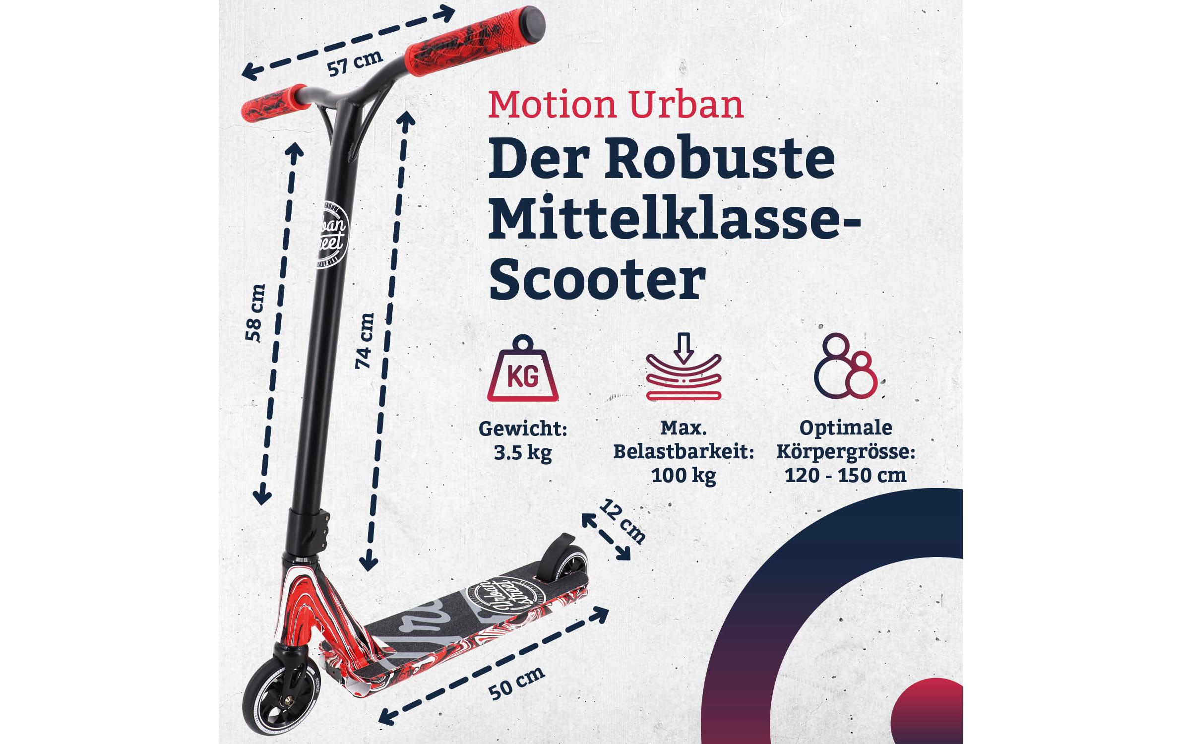 Motion Scooter Freestyle, Urban Fire, Schwarz / Rot