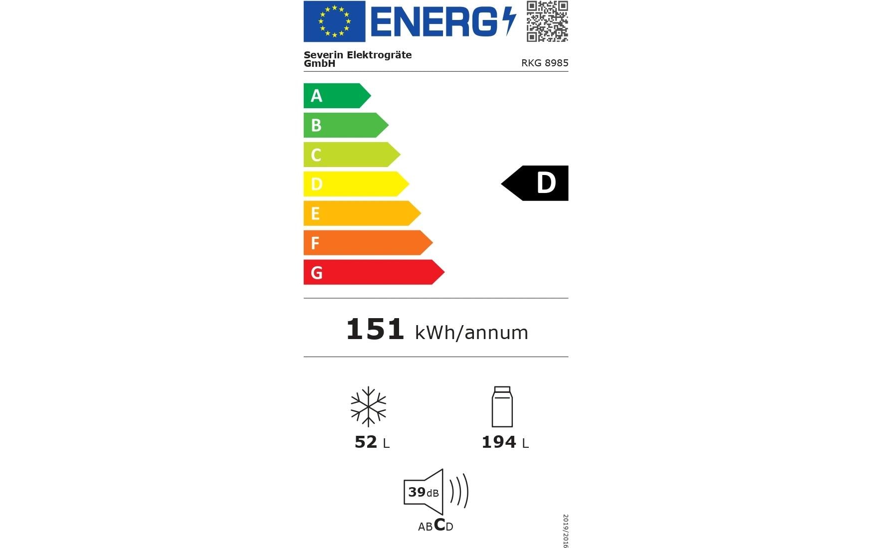 Severin Kühl-Gefrierkombination RKG8985 Rechts