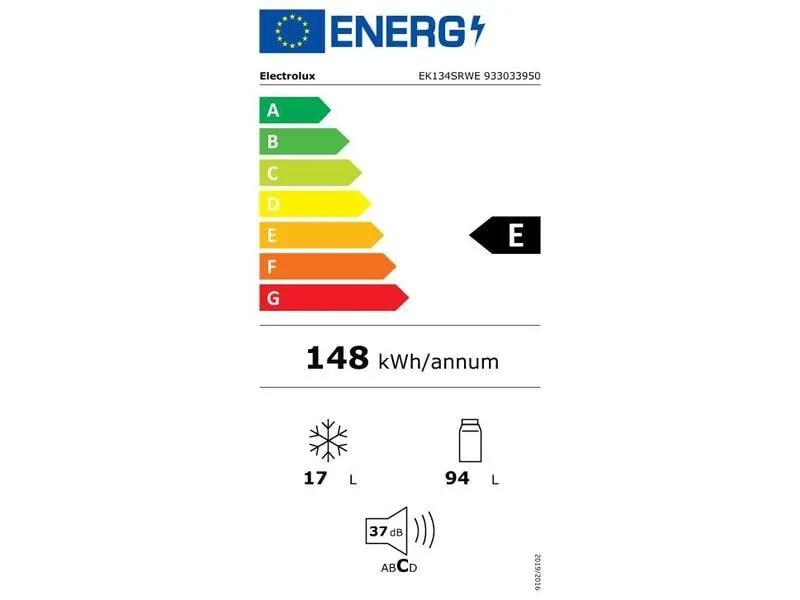Electrolux Minikühlschrank EK134SRWE Rechts/Wechselbar Electrolux Minikühlschrank EK134SRWE Rechts/Wechselbar