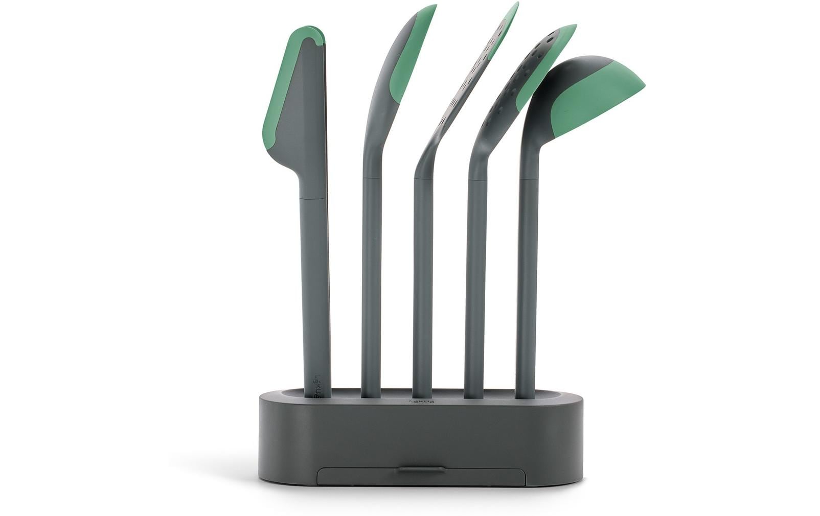 Lékué Küchenutensilien mit Ständer PBT/Silikon, Grün/Schwarz