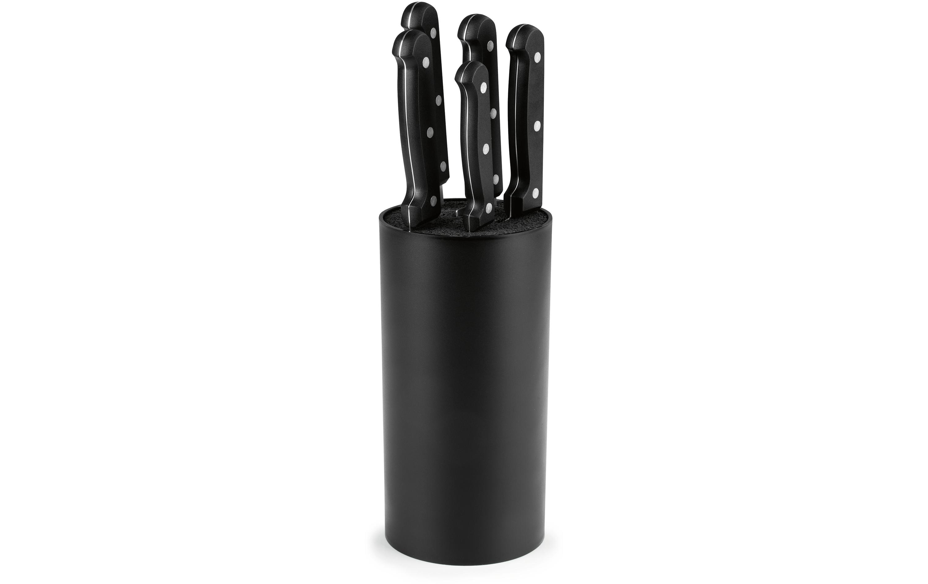 GOURMETmaxx Messerblock-Set mit Messer Edelstahl, 6-Teilig, Schwarz GOURMETmaxx Messerblock-Set mit Messer Edelstahl, 6-Teilig, Schwarz