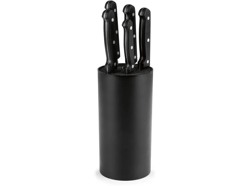 GOURMETmaxx Messerblock-Set mit Messer Edelstahl, 6-Teilig, Schwarz GOURMETmaxx Messerblock-Set mit Messer Edelstahl, 6-Teilig, Schwarz