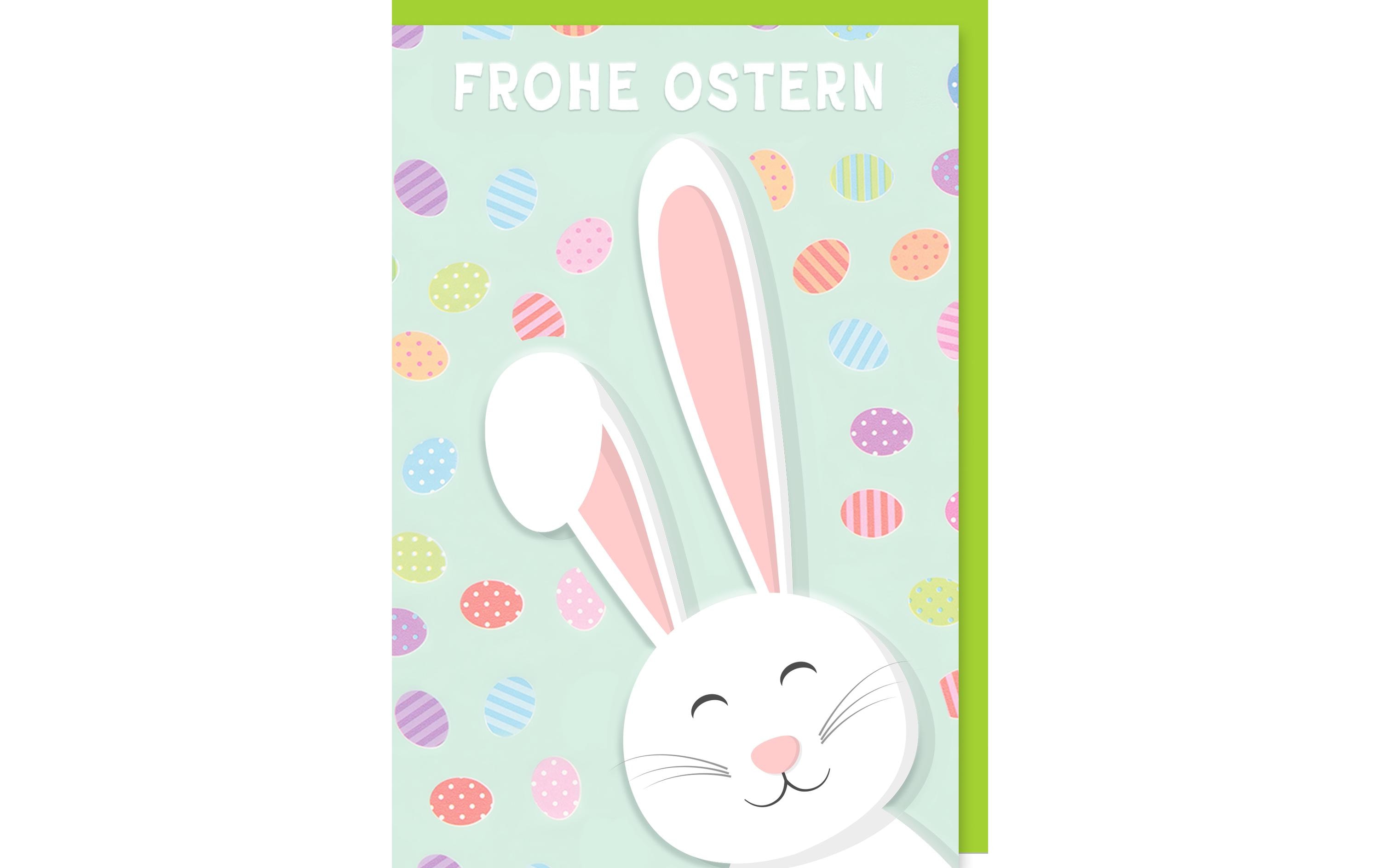 Braun + Company Grusskarte Frohe Ostern 11.5 x 17 cm, Mehrfarbig