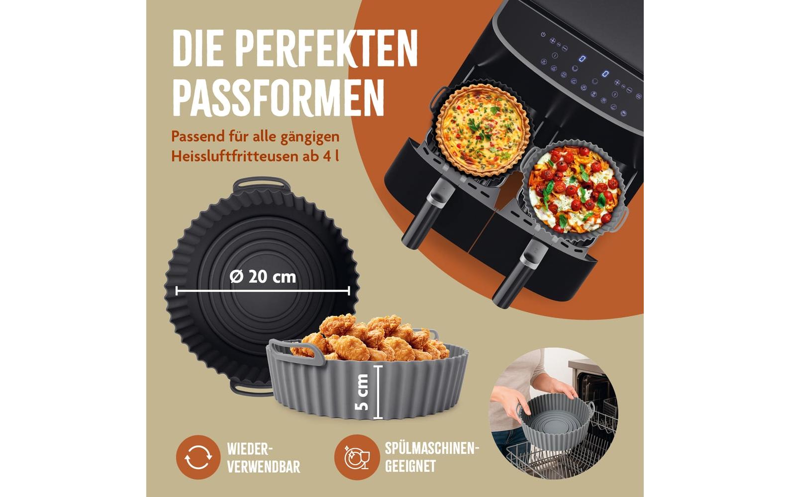 KitchBo Silikonform, 20 x 20 x 6.3 cm, Schwarz / Grau