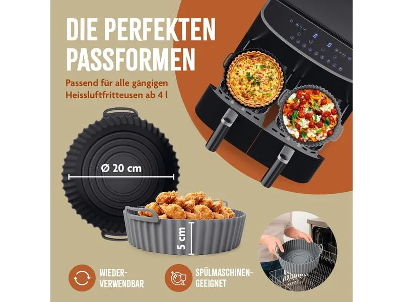 KitchBo Silikonform, 20 x 20 x 6.3 cm, Schwarz / Grau