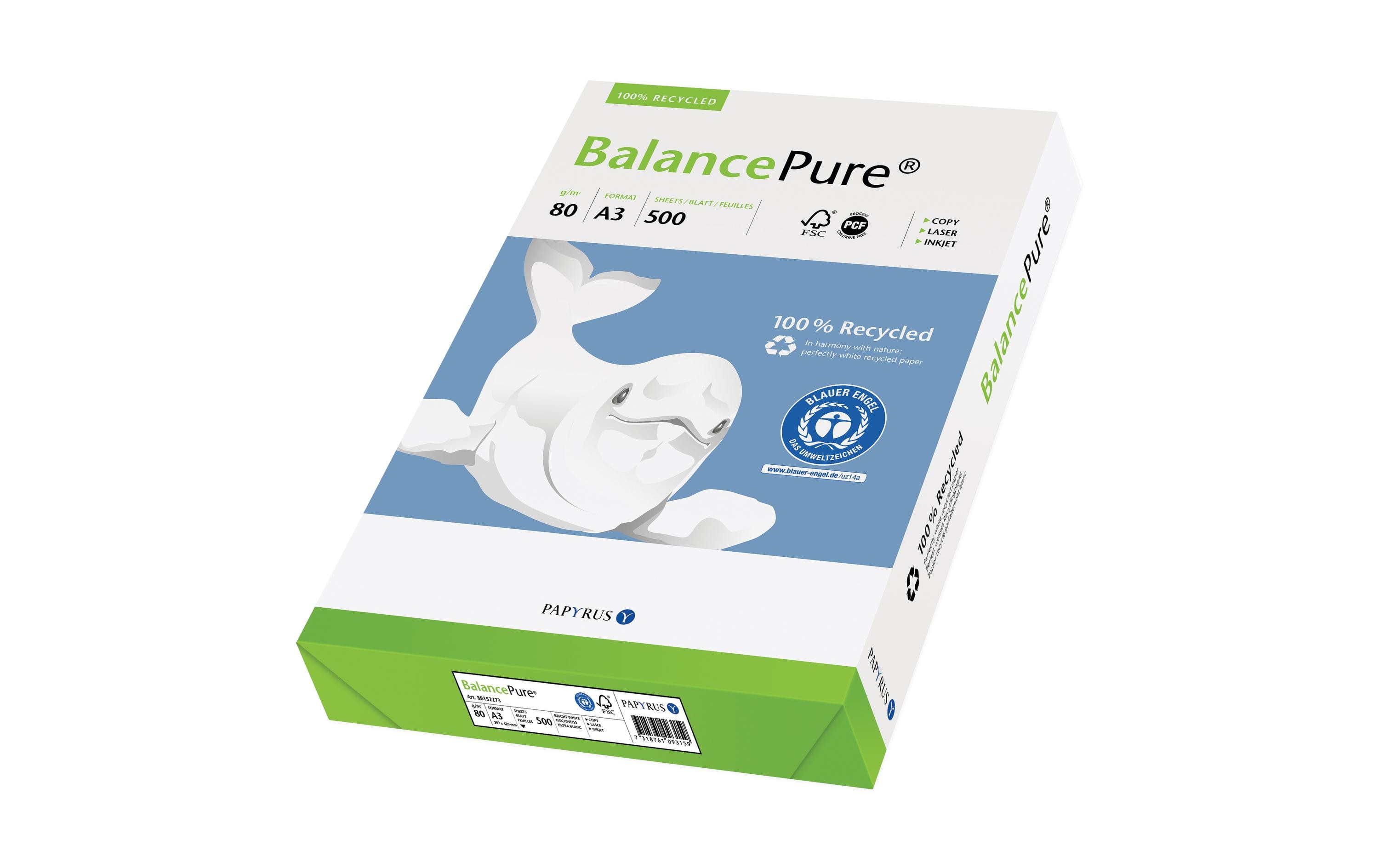 Balancepure Kopierpapier A3, Hochweiss, 80 g/m², 500 Blatt Balancepure Kopierpapier A3, Hochweiss, 80 g/m², 500 Blatt