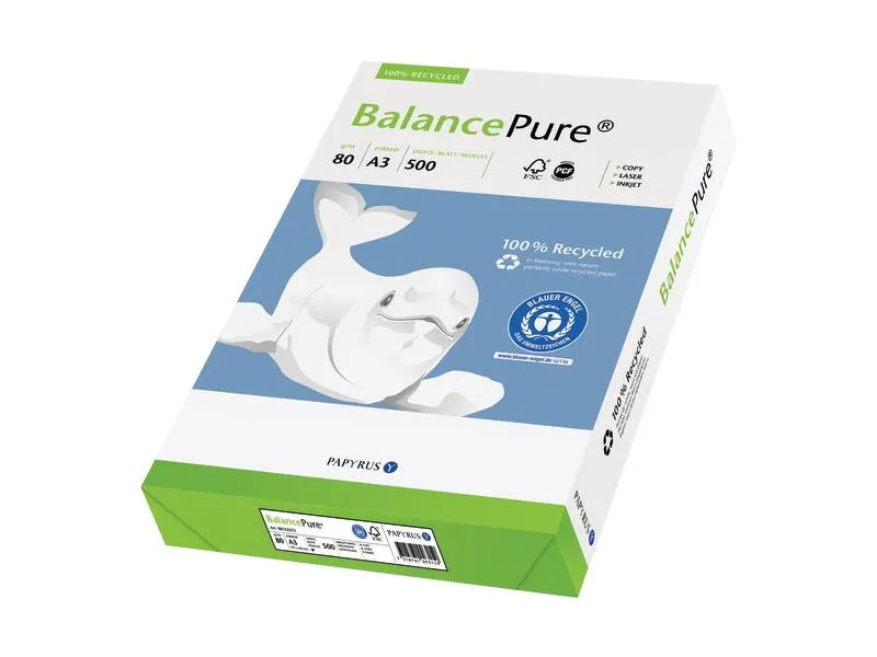 Balancepure Kopierpapier A3, Hochweiss, 80 g/m², 500 Blatt Balancepure Kopierpapier A3, Hochweiss, 80 g/m², 500 Blatt