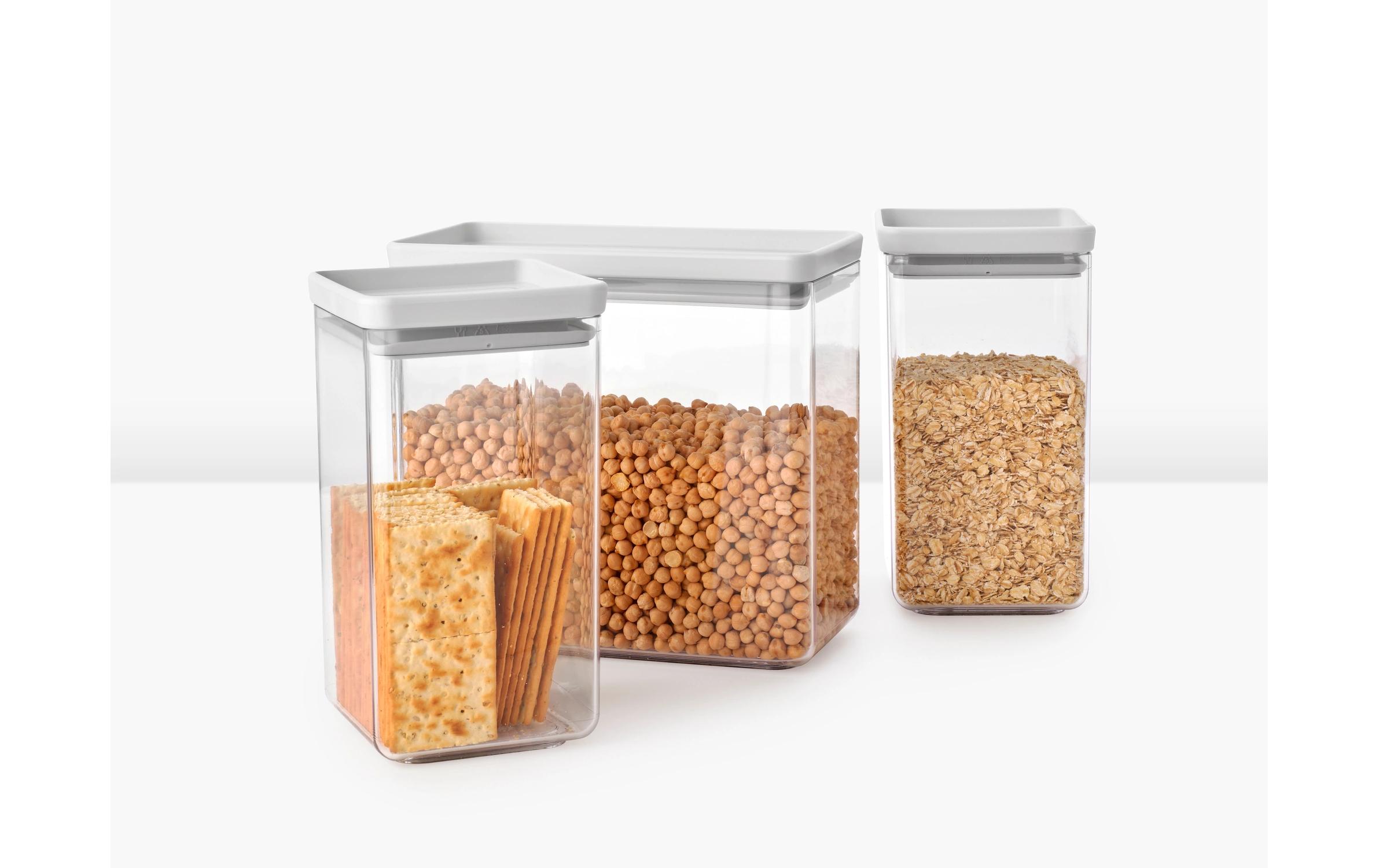 Brabantia Vorratsdose Tasty+ 6.7 l, Hellgrau/Transparent