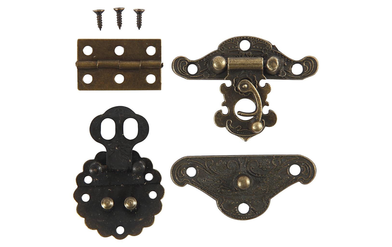 Creativ Company Beschlag Set, 10-teilig, Antikgold Creativ Company Beschlag Set, 10-teilig, Antikgold