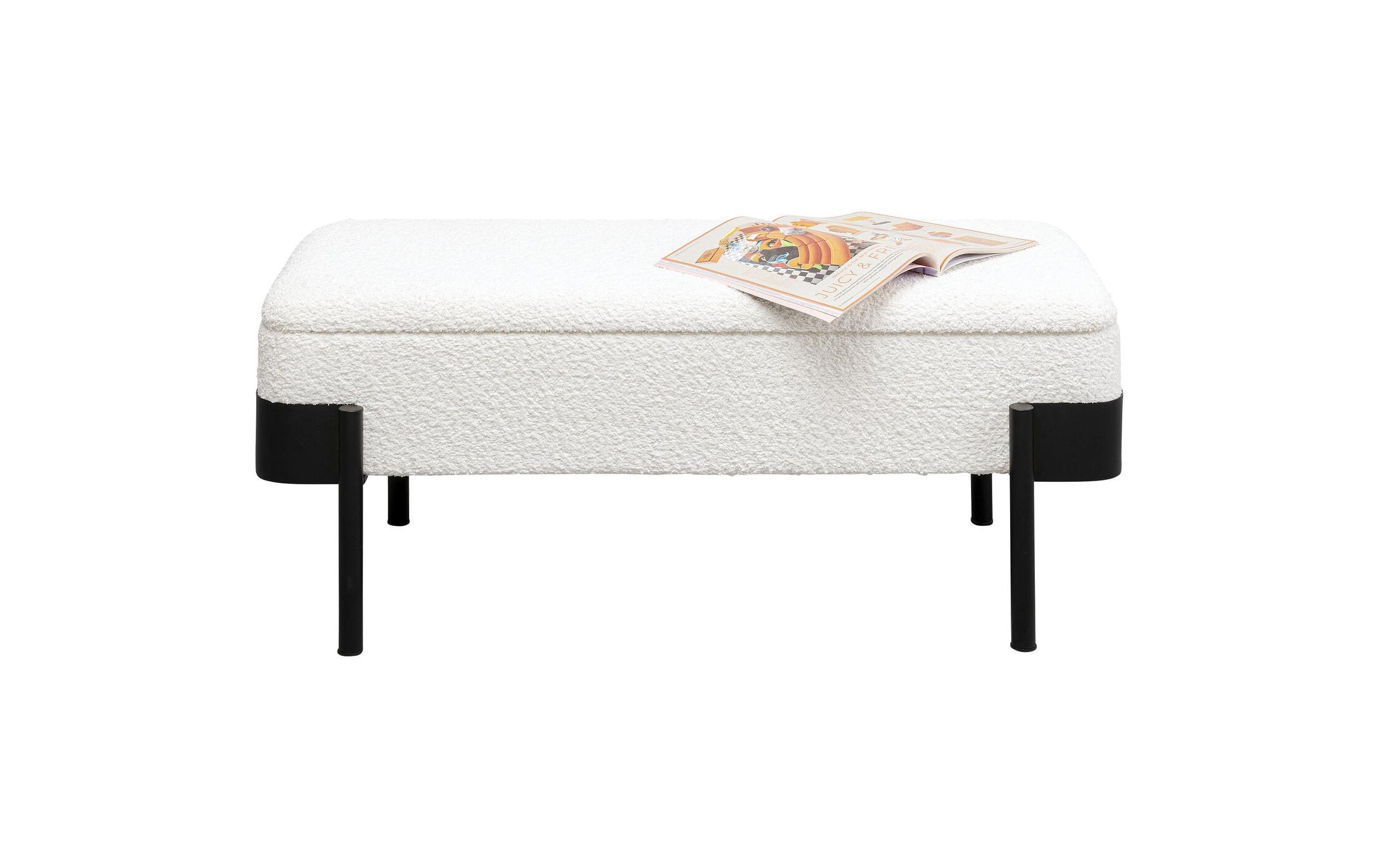 Kare Sitzbank Angelo Storage 101 cm, Weiss-Schwarz