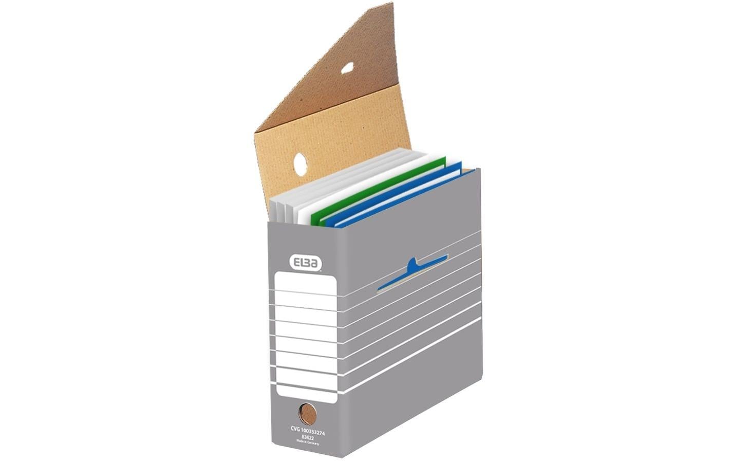 Elba Archivschachtel Tric A4 Grau/Weiss