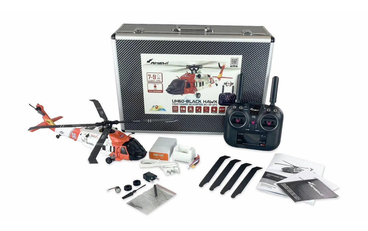Amewi Helikopter UH60 Black Hawk Coastguard 6-Kanal, RTF