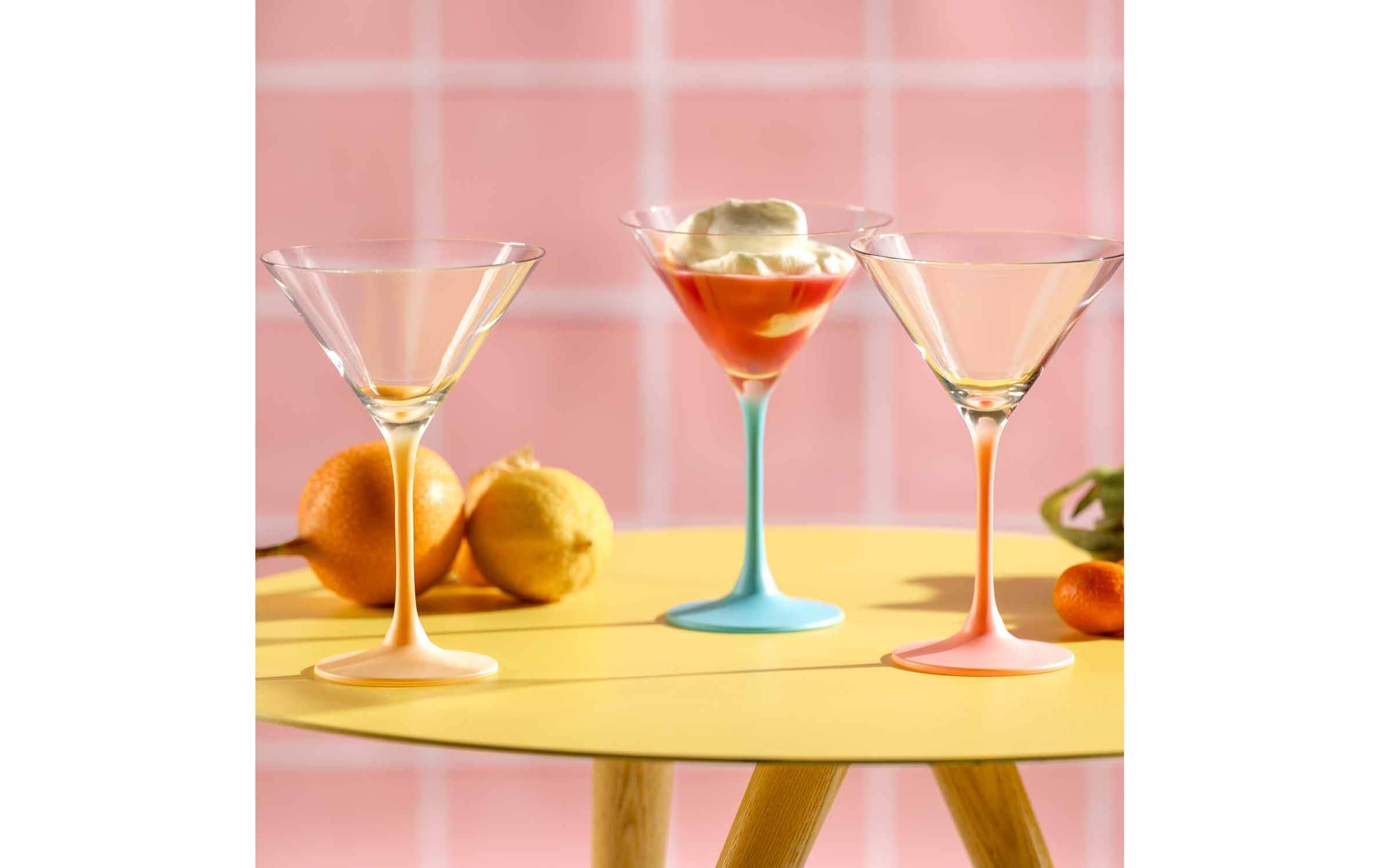 Leonardo Cocktailglas Brera 230 ml, 6 Stück, Himmelblau/Pfirsich/Rosa