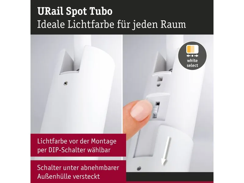 Paulmann URail Schienenspot Tubo Einzelspot Weiss