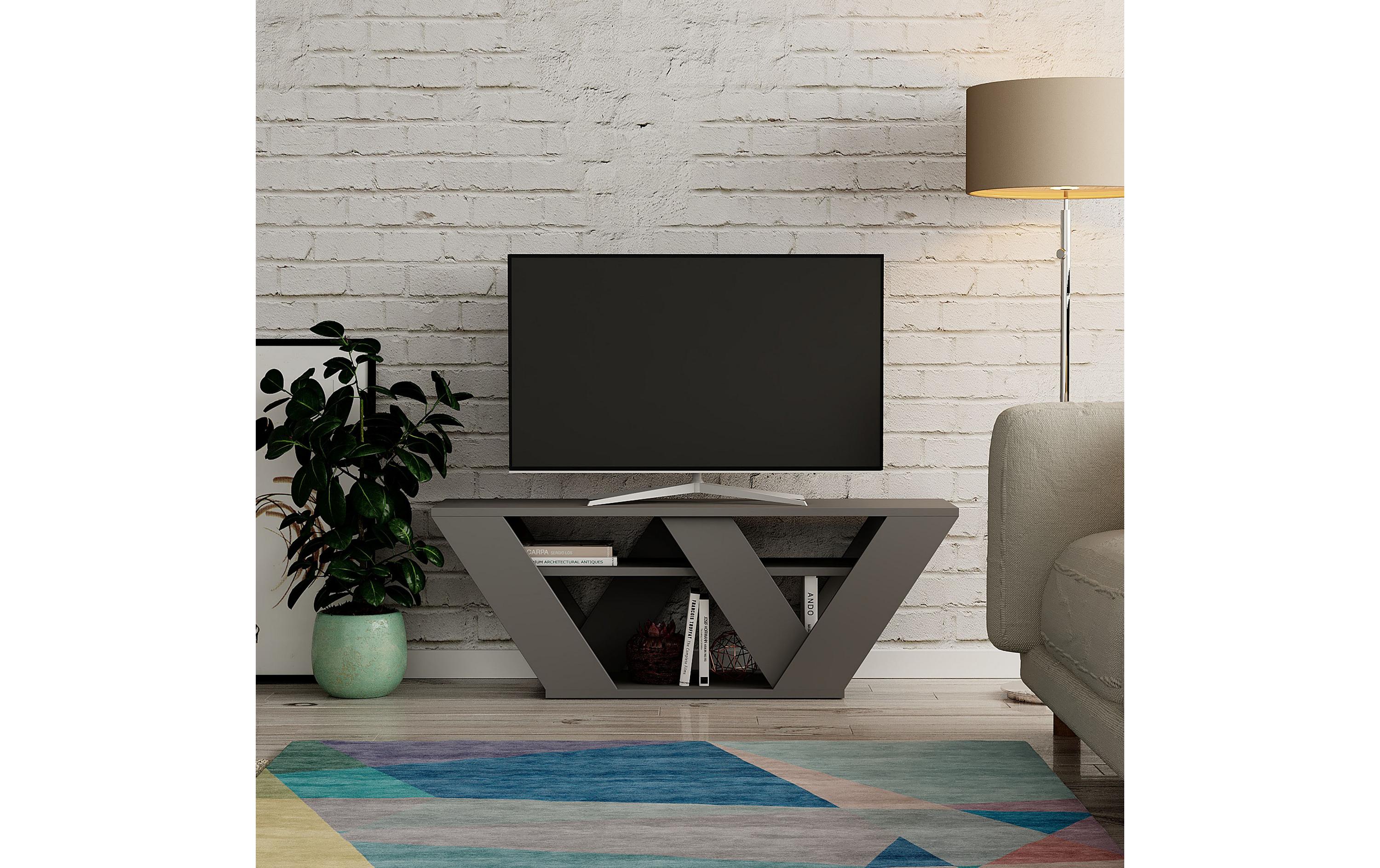 Woody Fashion TV-Möbel Pipralla 110 x 30 cm, Grau