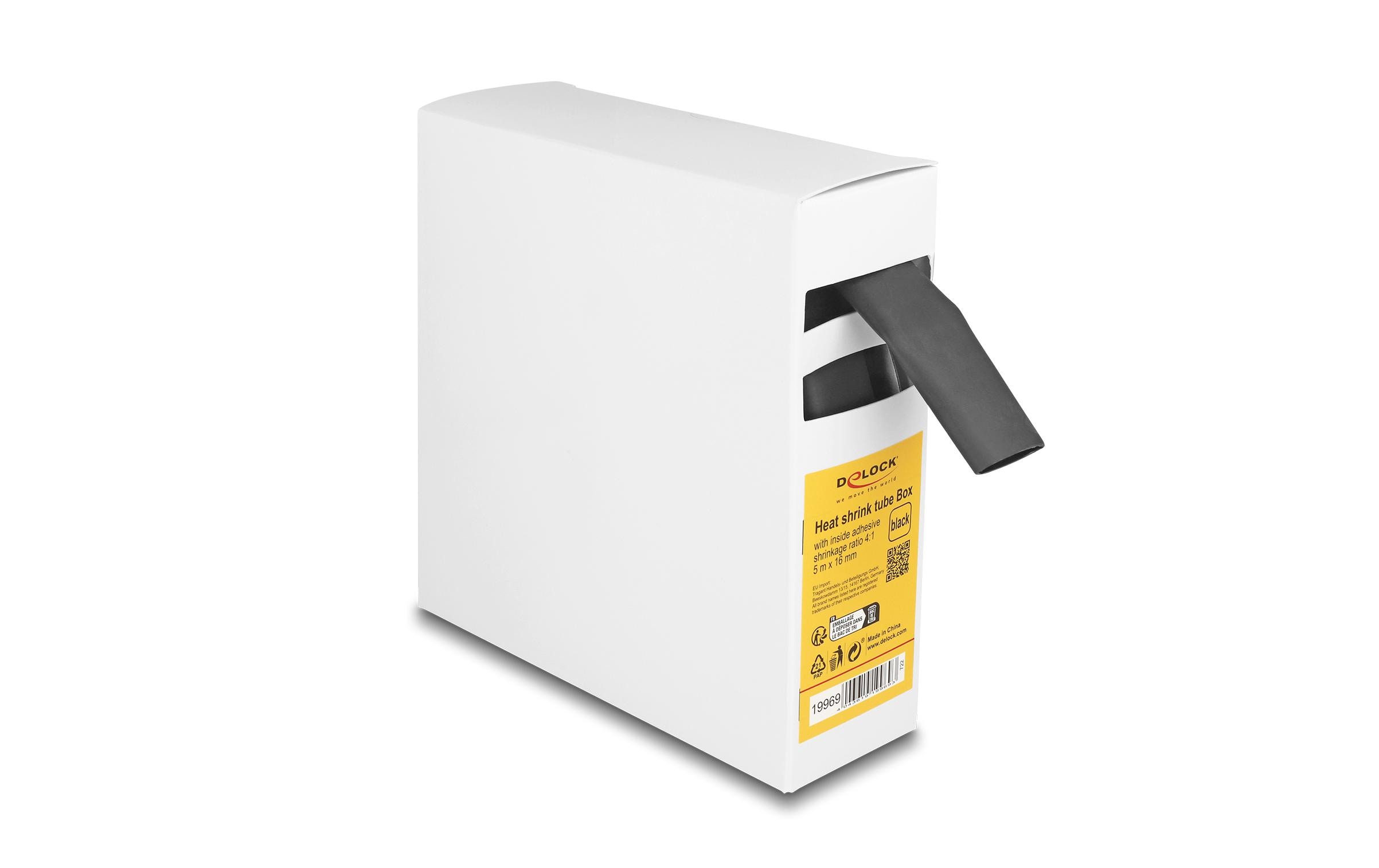 Delock Schrumpfschlauch Box mit Innenkleber 5 m x 16 mm Schwarz Delock Schrumpfschlauch Box mit Innenkleber 5 m x 16 mm Schwarz