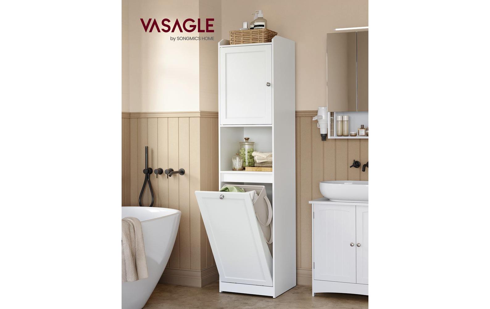 VASAGLE Badezimmerregal 40 x 170 cm, Weiss