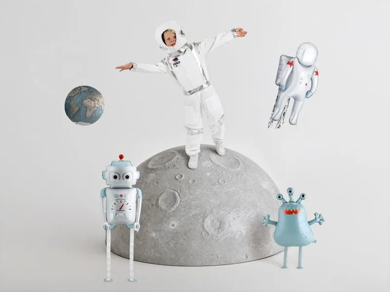 Partydeco Alien Folie, Kunststoff, Nebelblau