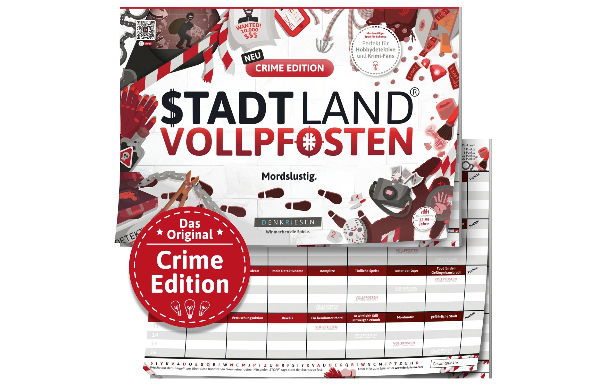 Denkriesen Stadt Land Vollpfosten A4 Block Crime Edition -DE-