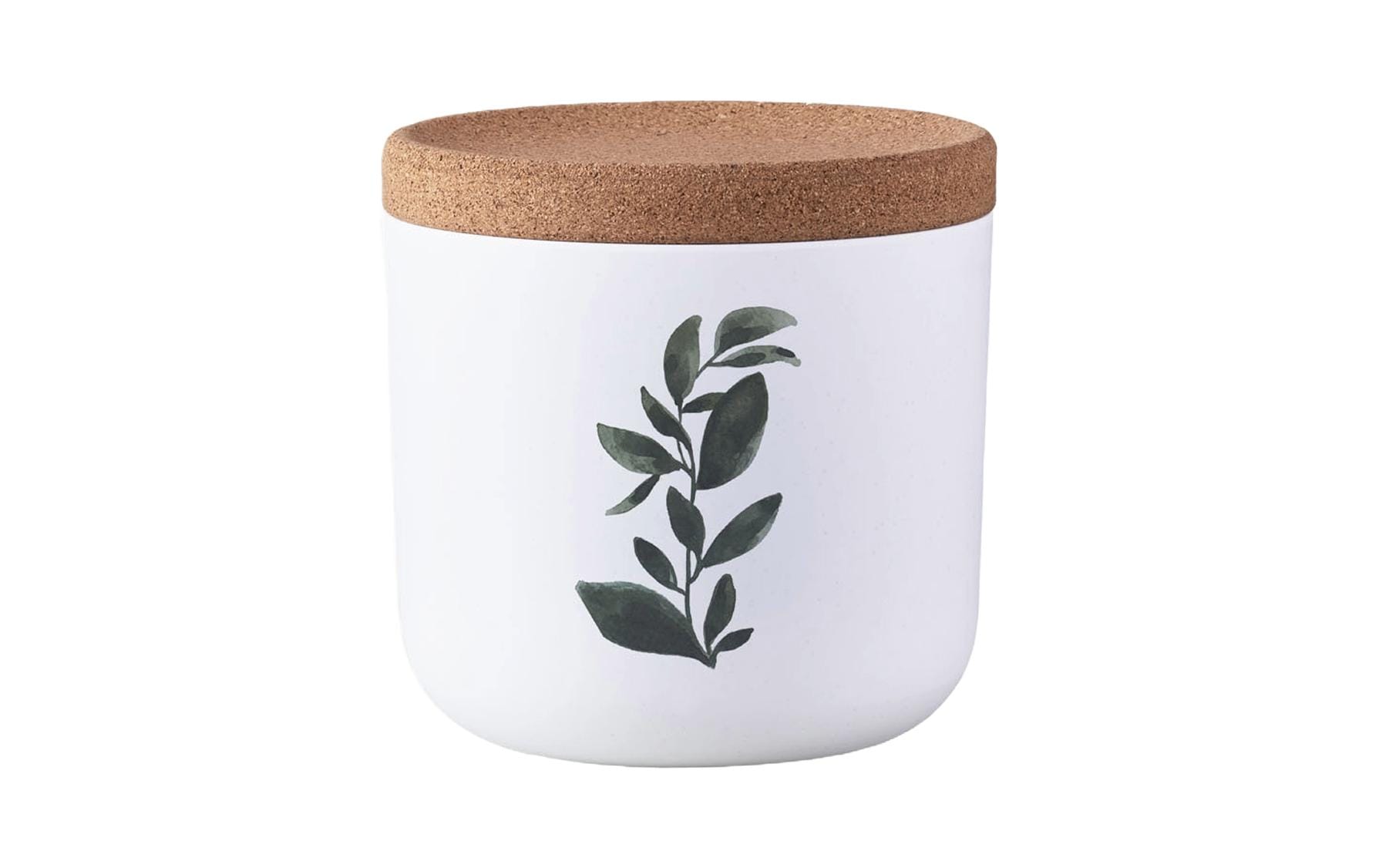 BioLoco Vorratsdose Green leaves S, 0.57 l, Weiss