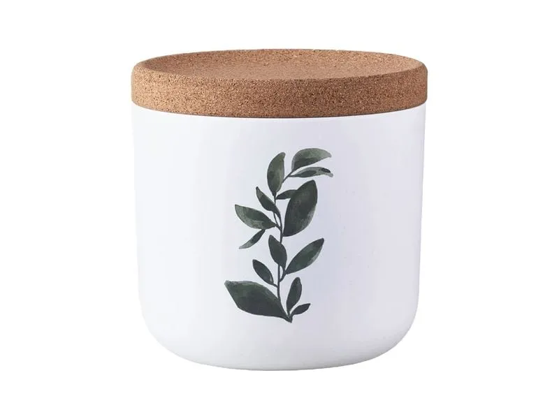 BioLoco Vorratsdose Green leaves S, 0.57 l, Weiss