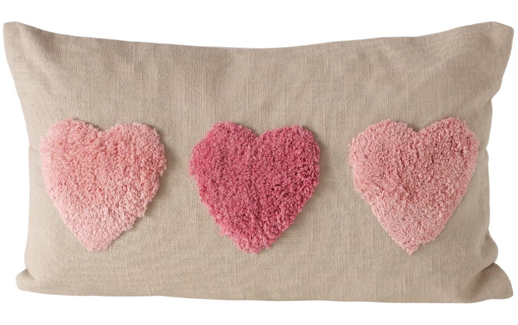 Boltze Kissen Herzen Jane, Altrosa / Beige