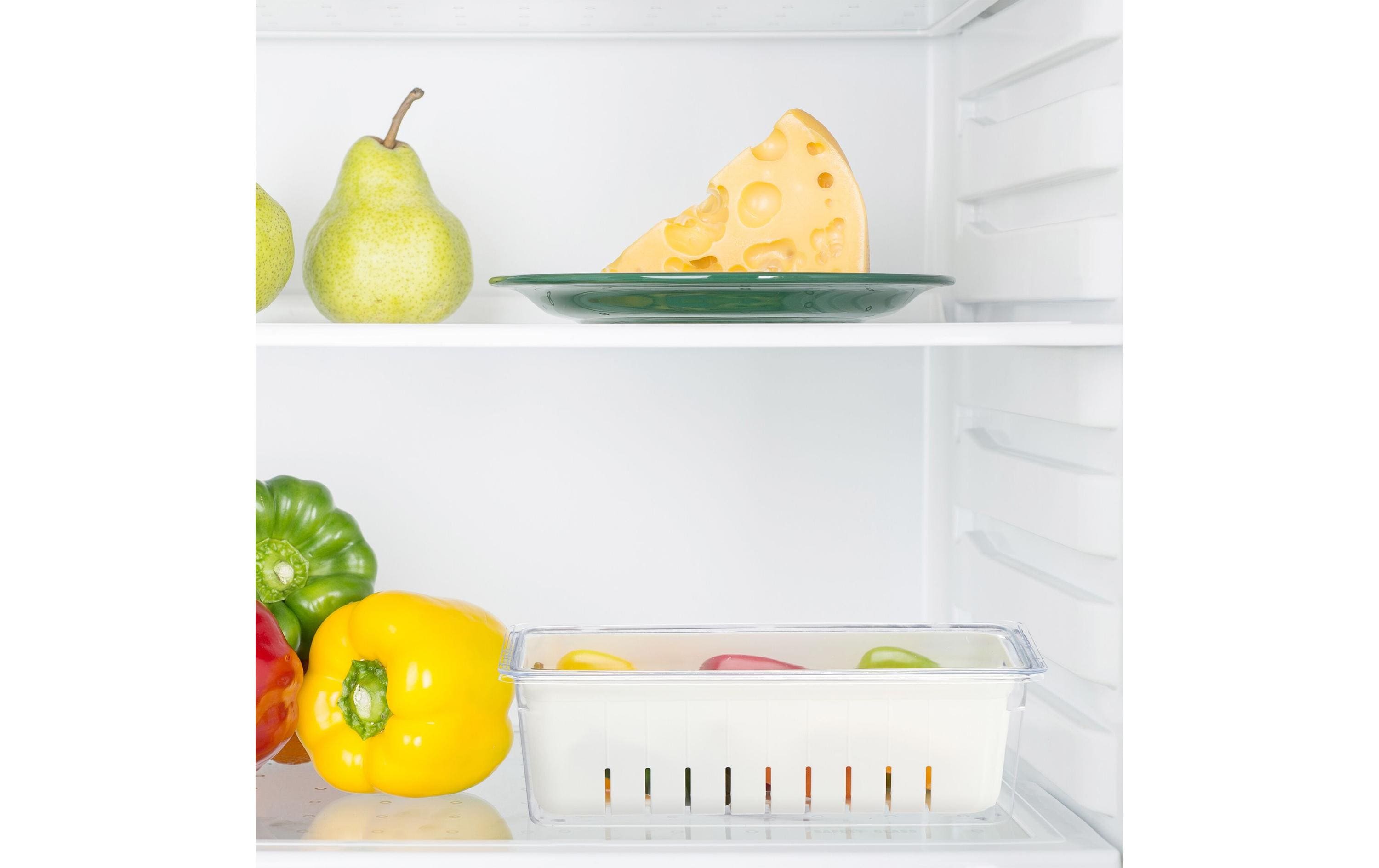 relaxdays Kühlschrankorganizer 600 g, 2 Stück, Transparent/Weiss