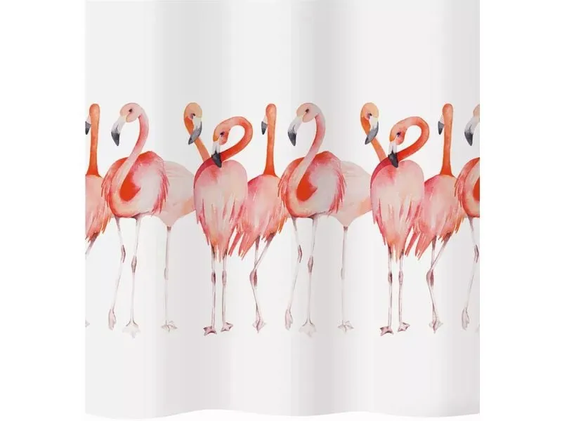 diaqua® Duschvorhang Flamingo 180 x 180 cm, Weiss/Rosa
