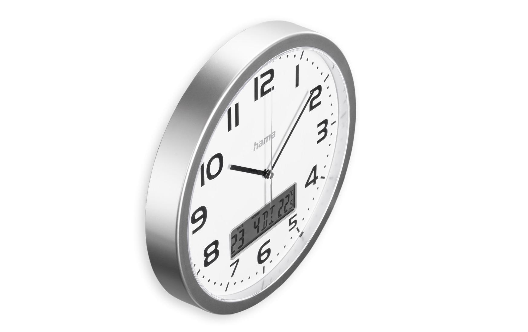 Hama Wanduhr Moorea Ø 30 cm, Silber