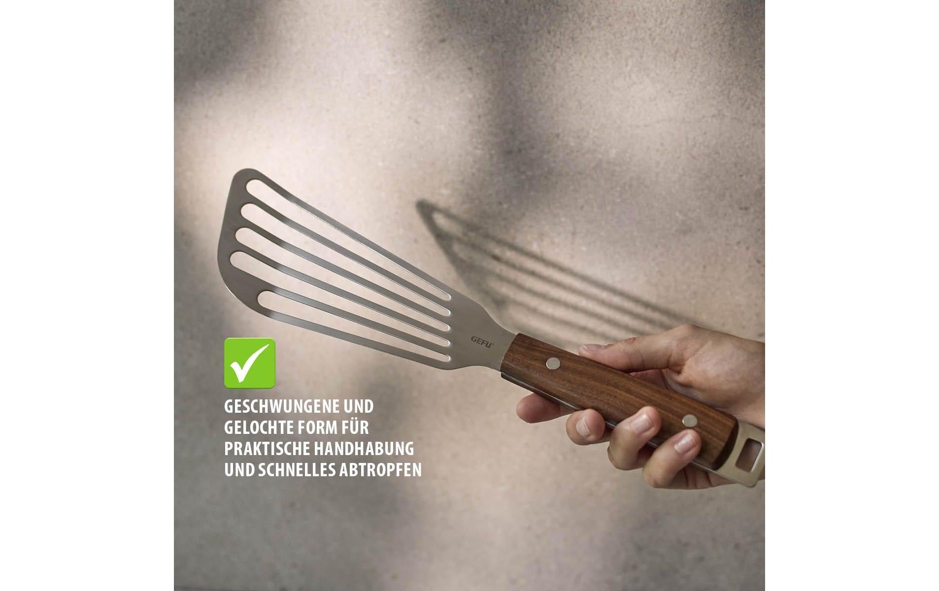 GEFU Pfannenwender Madero 31.8 cm, Silber/Braun