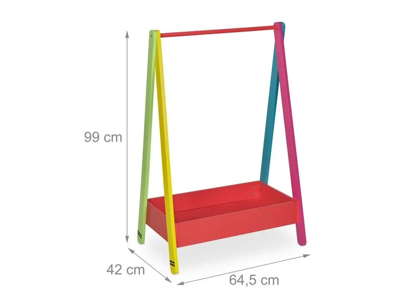 relaxdays Kleiderständer für Kinder 64.5 x 99 cm, Gelb/Grün/Rot relaxdays Kleiderständer für Kinder 64.5 x 99 cm, Gelb/Grün/Rot