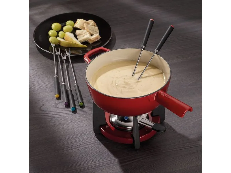 Kela Käsefondue-Set Calido 11 Teile, Rot