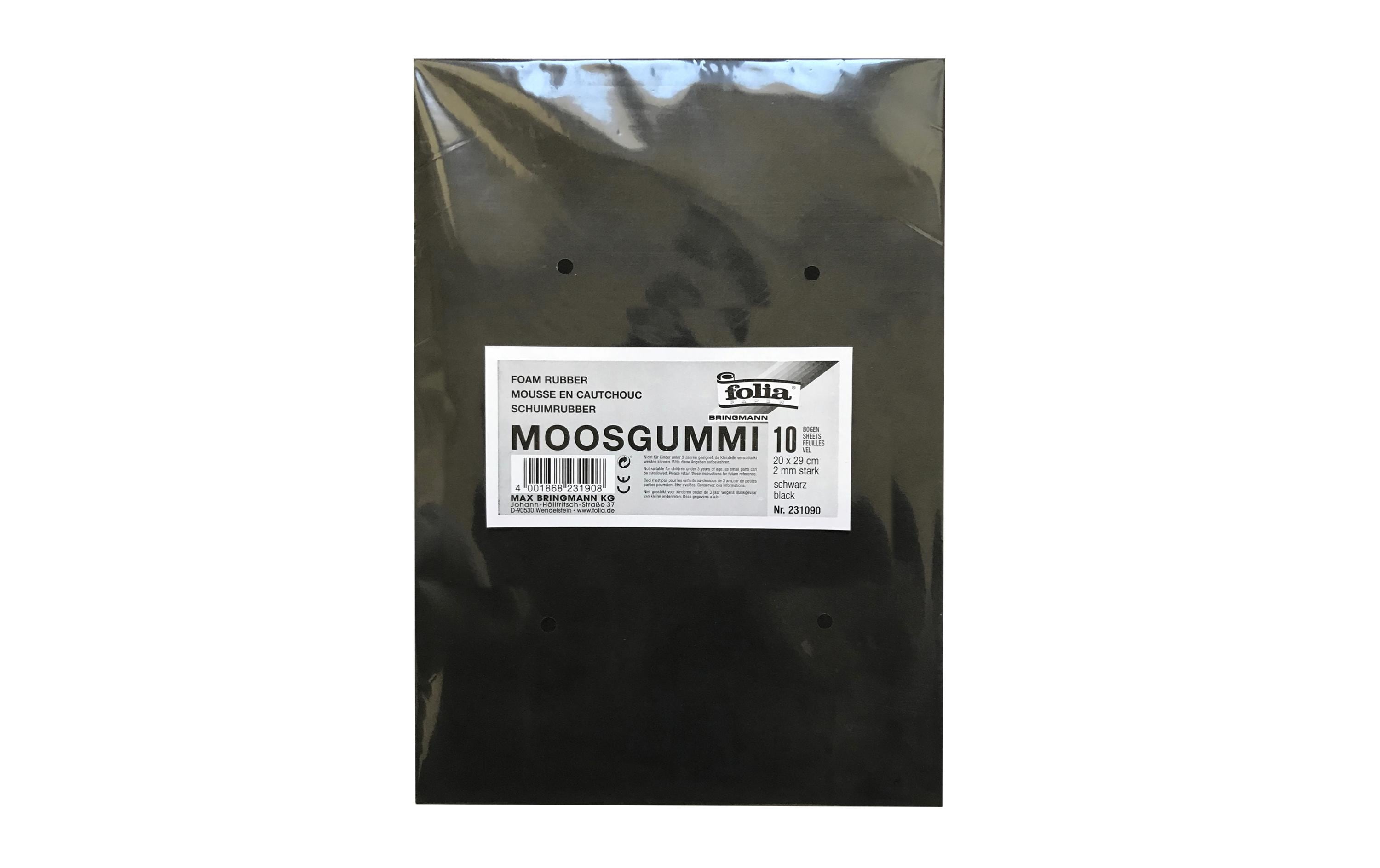 Folia Moosgummi-Set 10 Stück, Schwarz Folia Moosgummi-Set 10 Stück, Schwarz