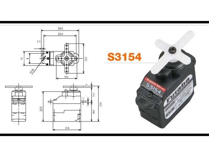 Futaba Servo S3154 Micro Digital Futaba Servo S3154 Micro Digital