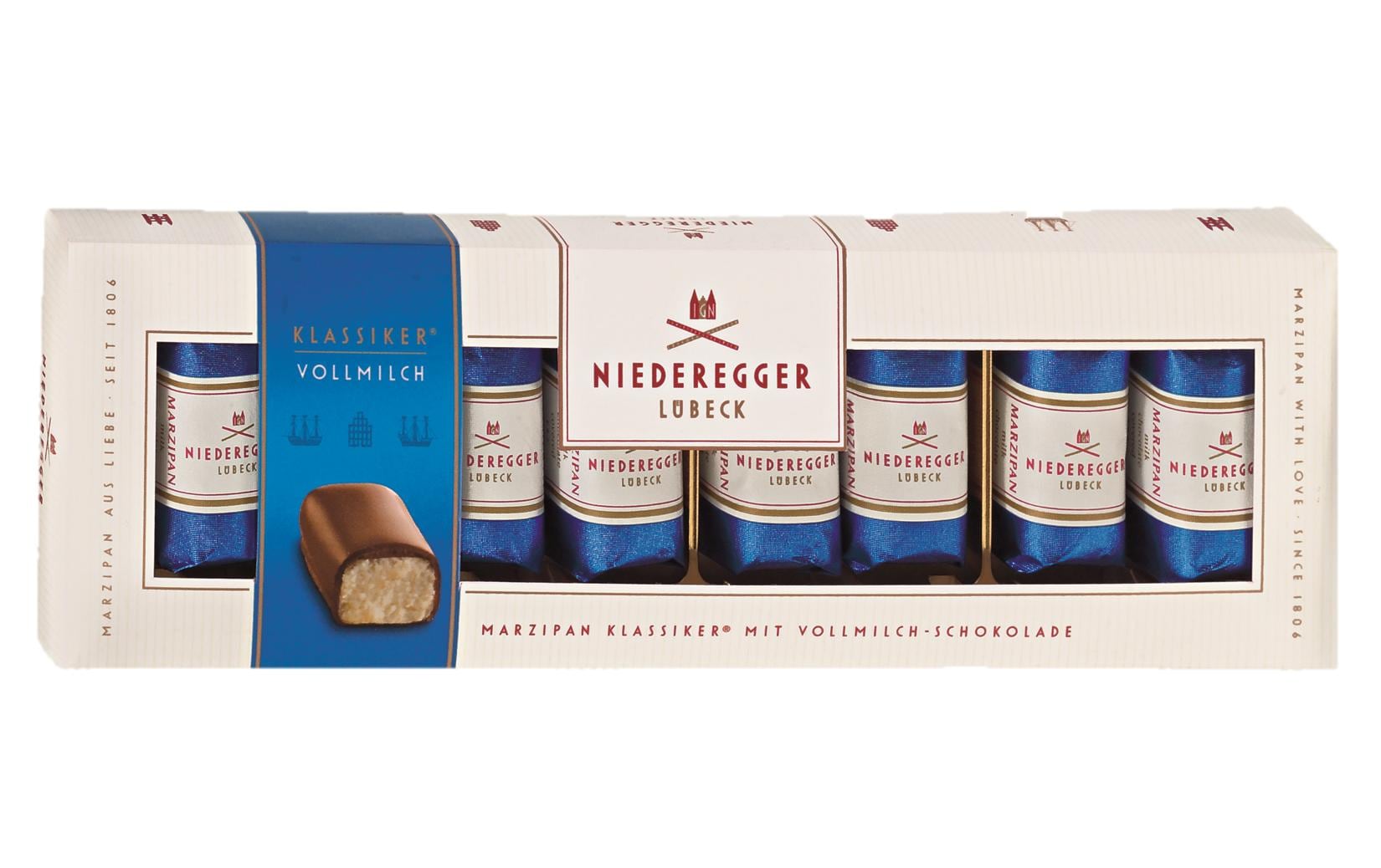 Niederegger Marzipan Klassiker-Pralinen mit Vollmilch Schokolade 100 g