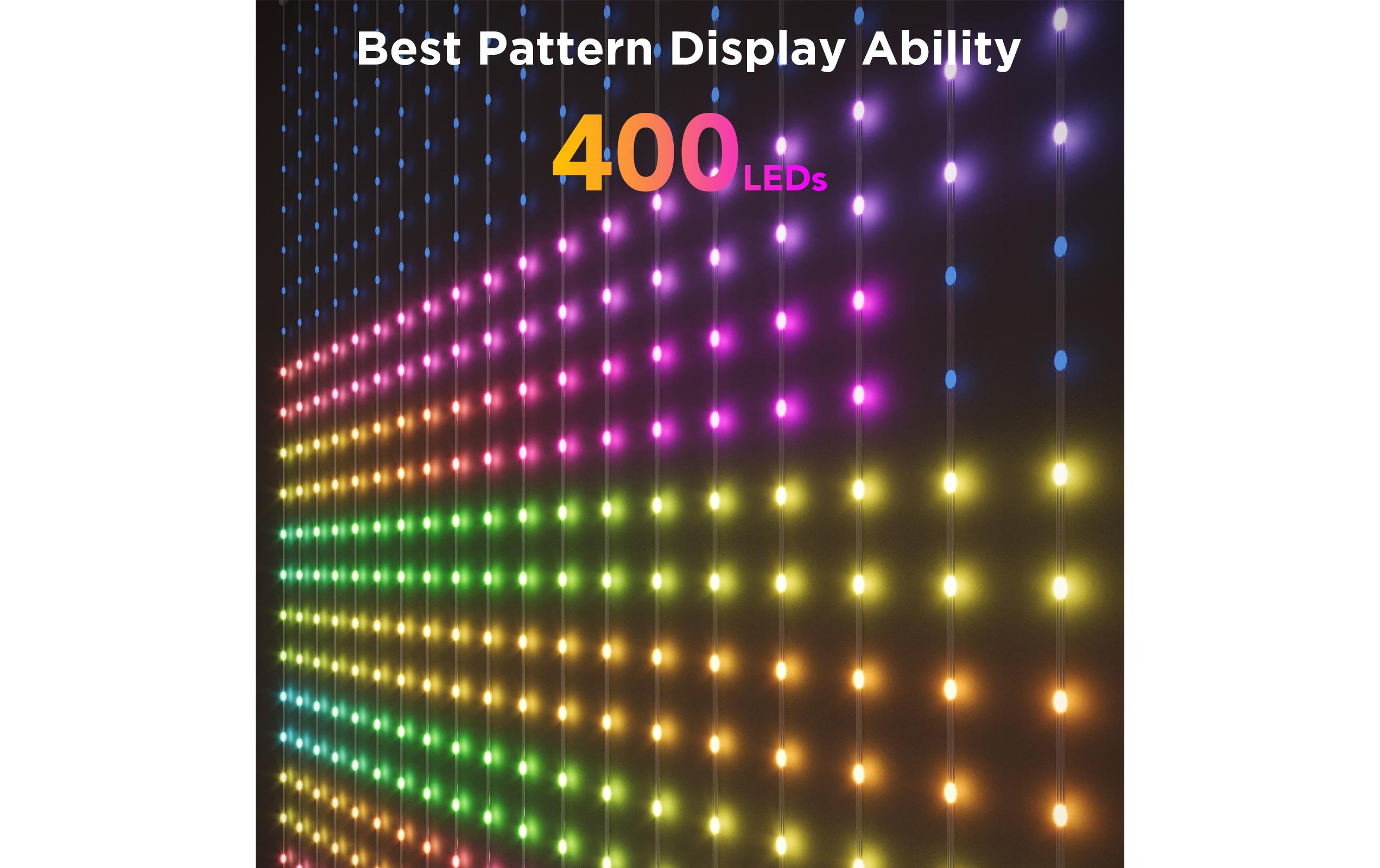 Govee LED-Stripe Curtain Lights RGBIC, 25 Watt, 1.5 x 1.5m