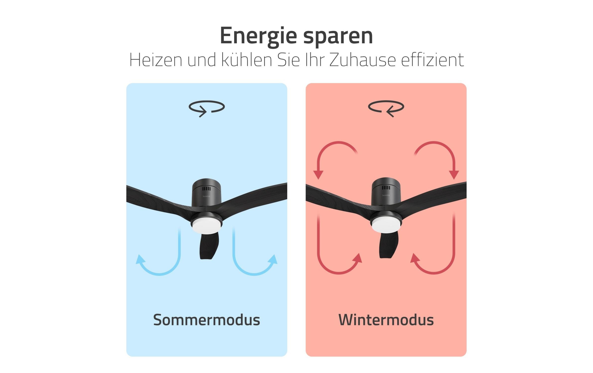 hombli Deckenventilator 1320 mm, Schwarz