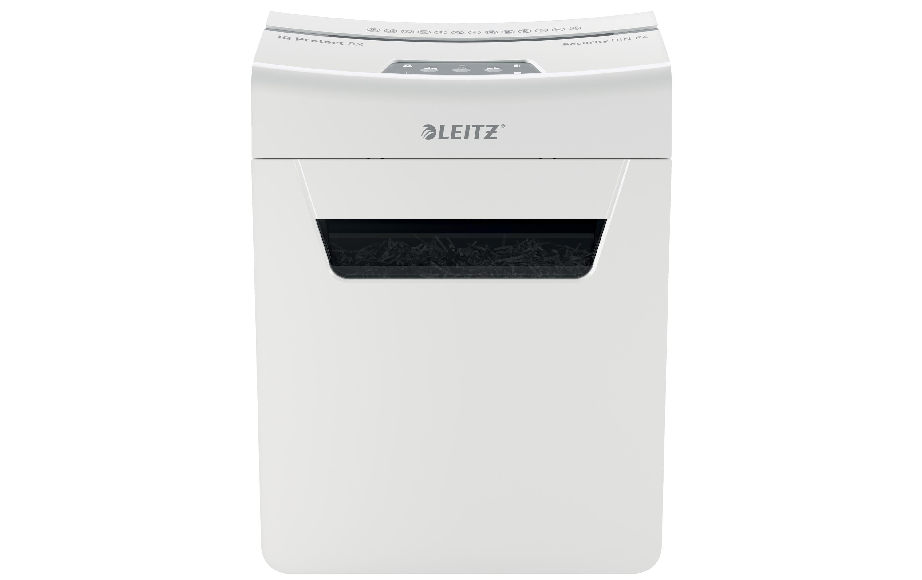 Leitz Bürogeräte Aktenvernichter IQ Protect Premium 8X , P-4, 8 Blatt