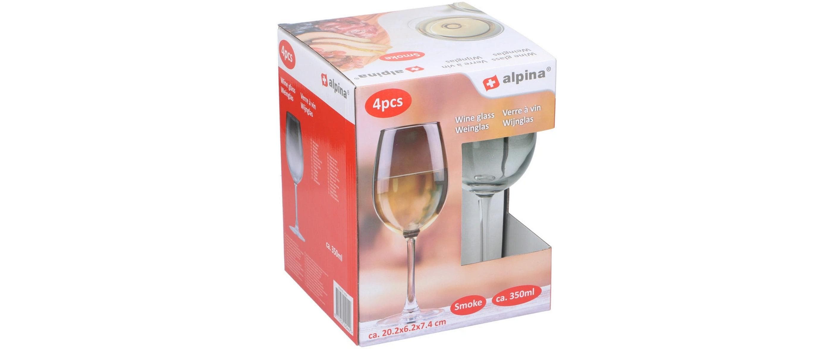 alpina Weissweinglas Rauch 350 ml, 4 Stück, Transparent