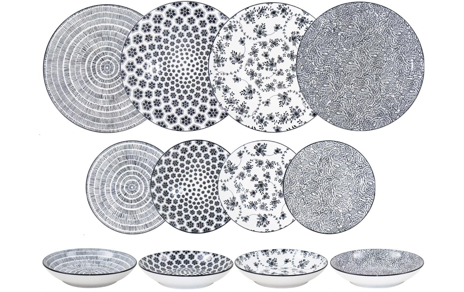 Ibili Teller-Set Armonia 19+20+26.80 cm 12 Stück, Schwarz