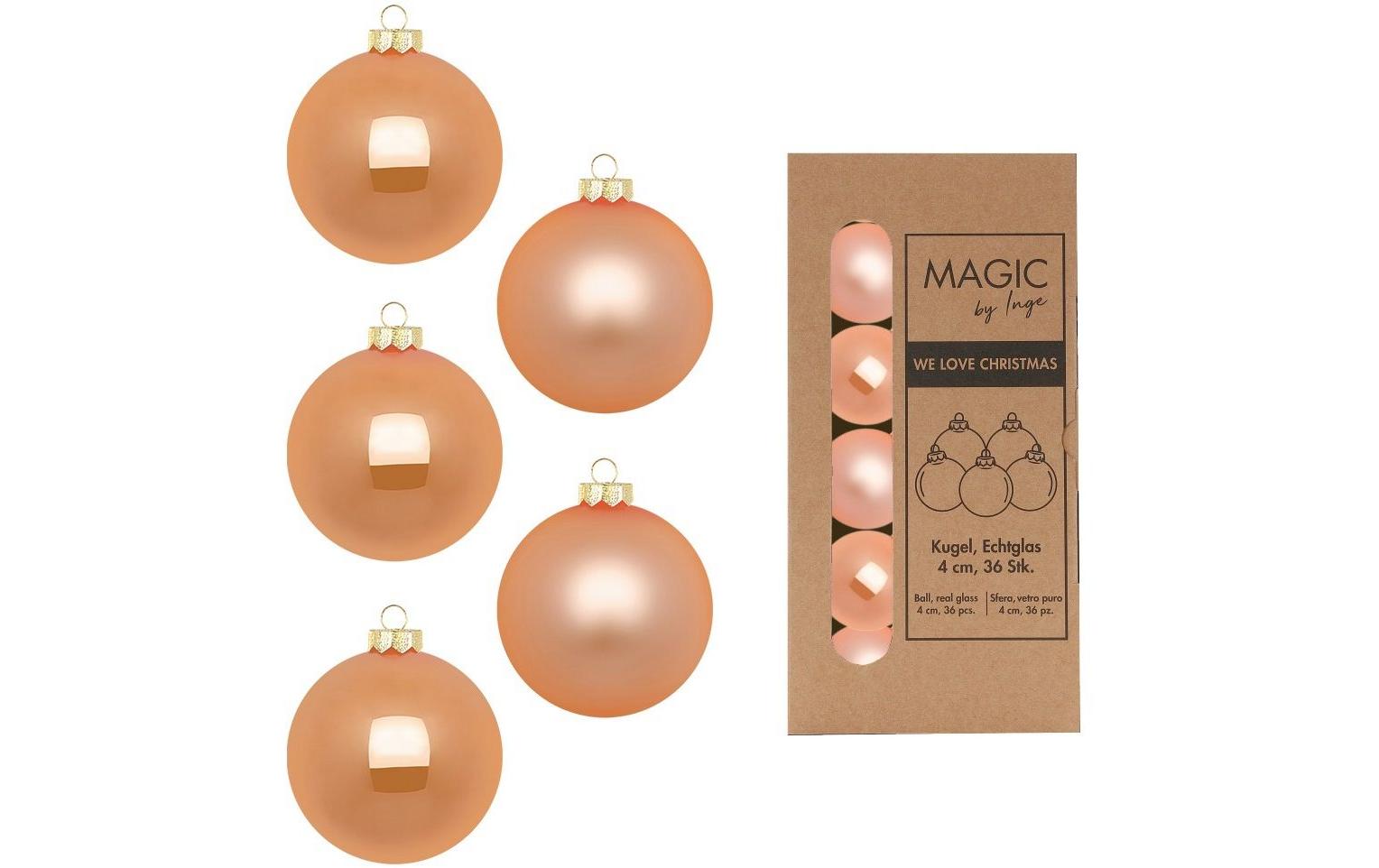 INGES CHRISTMAS DECOR Weihnachtskugel Sweet Melon Ø 4 cm, 36 Stück, Aprikose