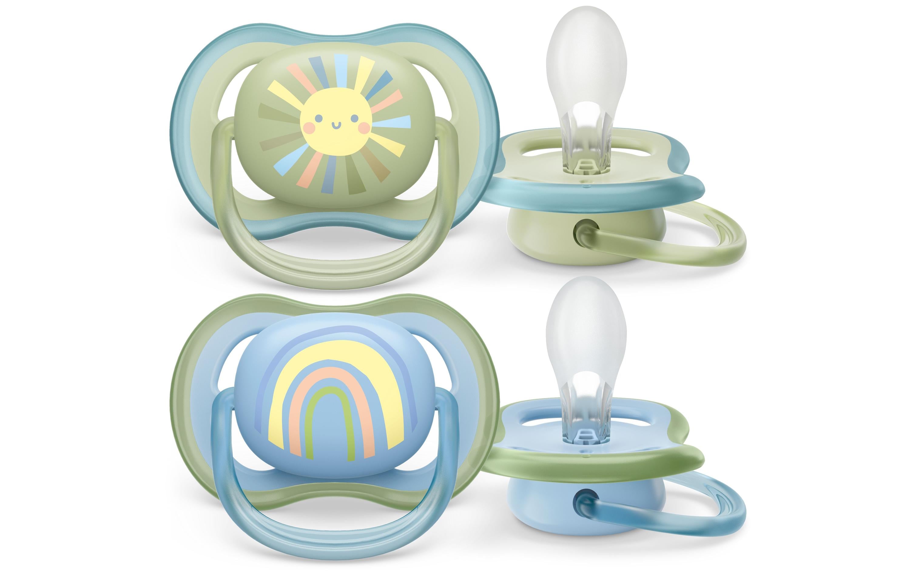 PHILIPS AVENT Nuggi ultra air 0-6 Mt. Sonne/Regenbogen Blau/Grün
