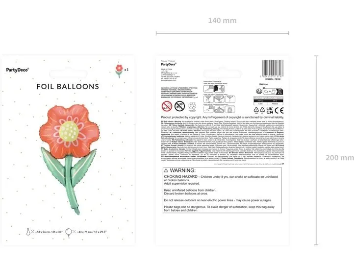 Partydeco Blume 53 x 96 cm