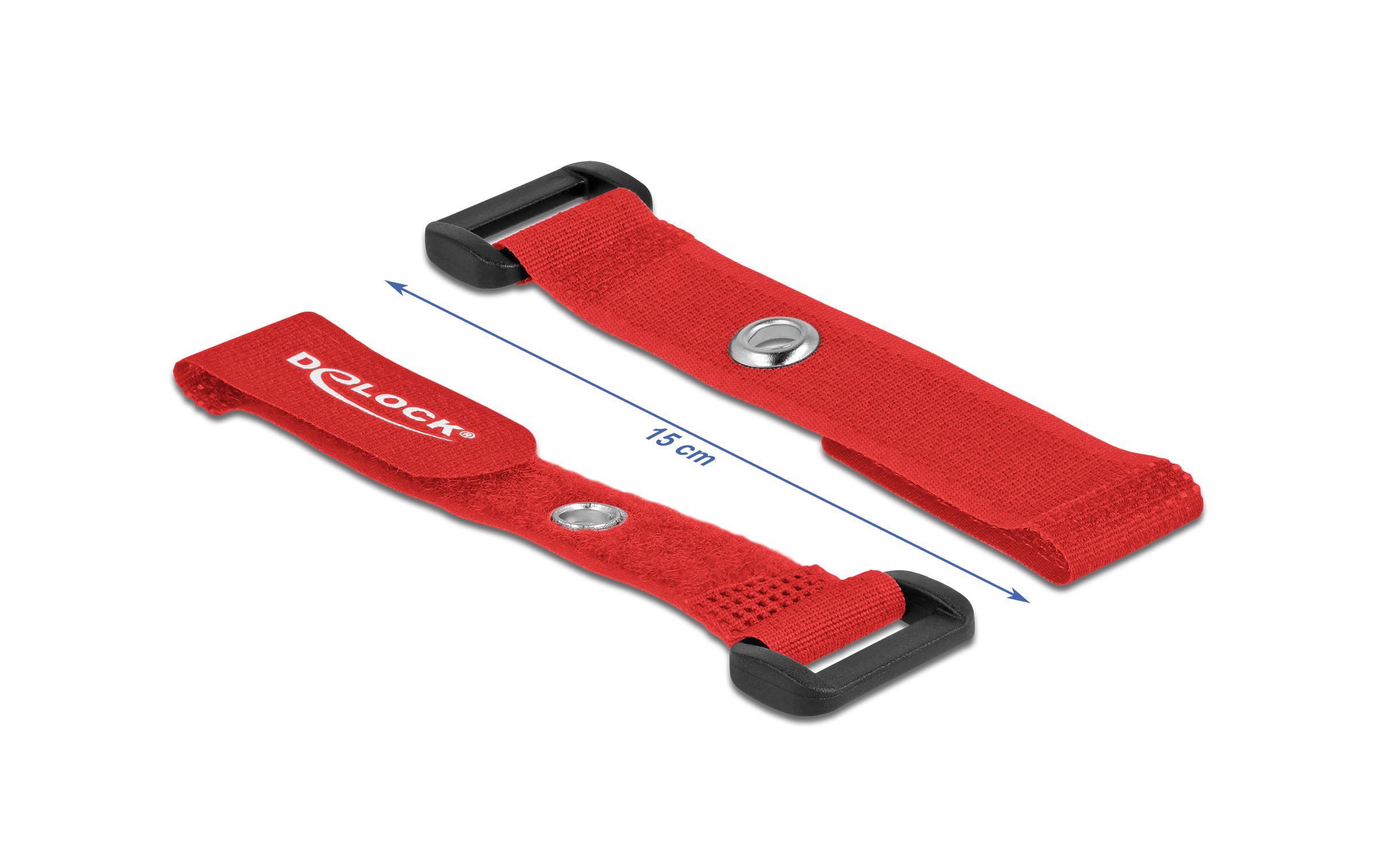 Delock Klettkabelbinder Rot 150 mm x 20 mm 5 Stück