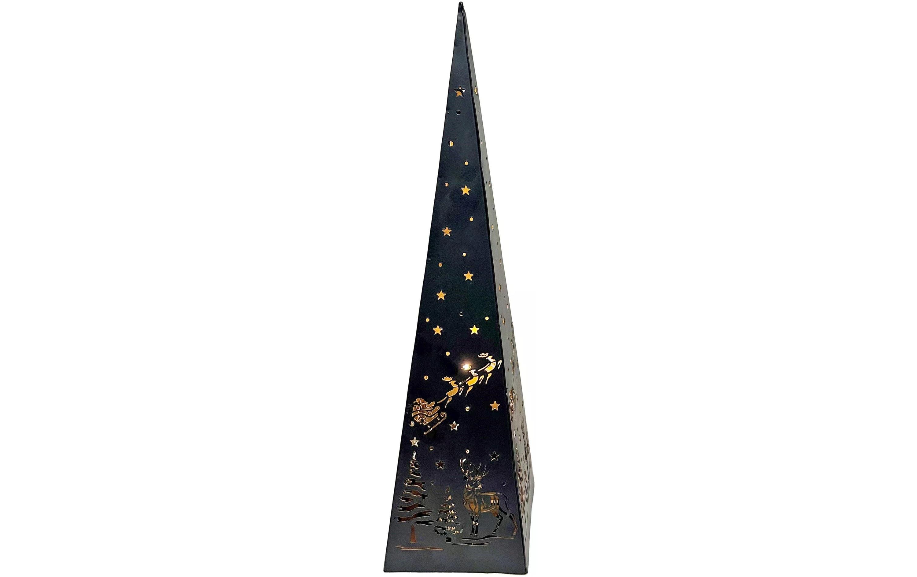 Dameco Tischdeko Pyramide Forest, 20 LEDs, 40 cm, Schwarz