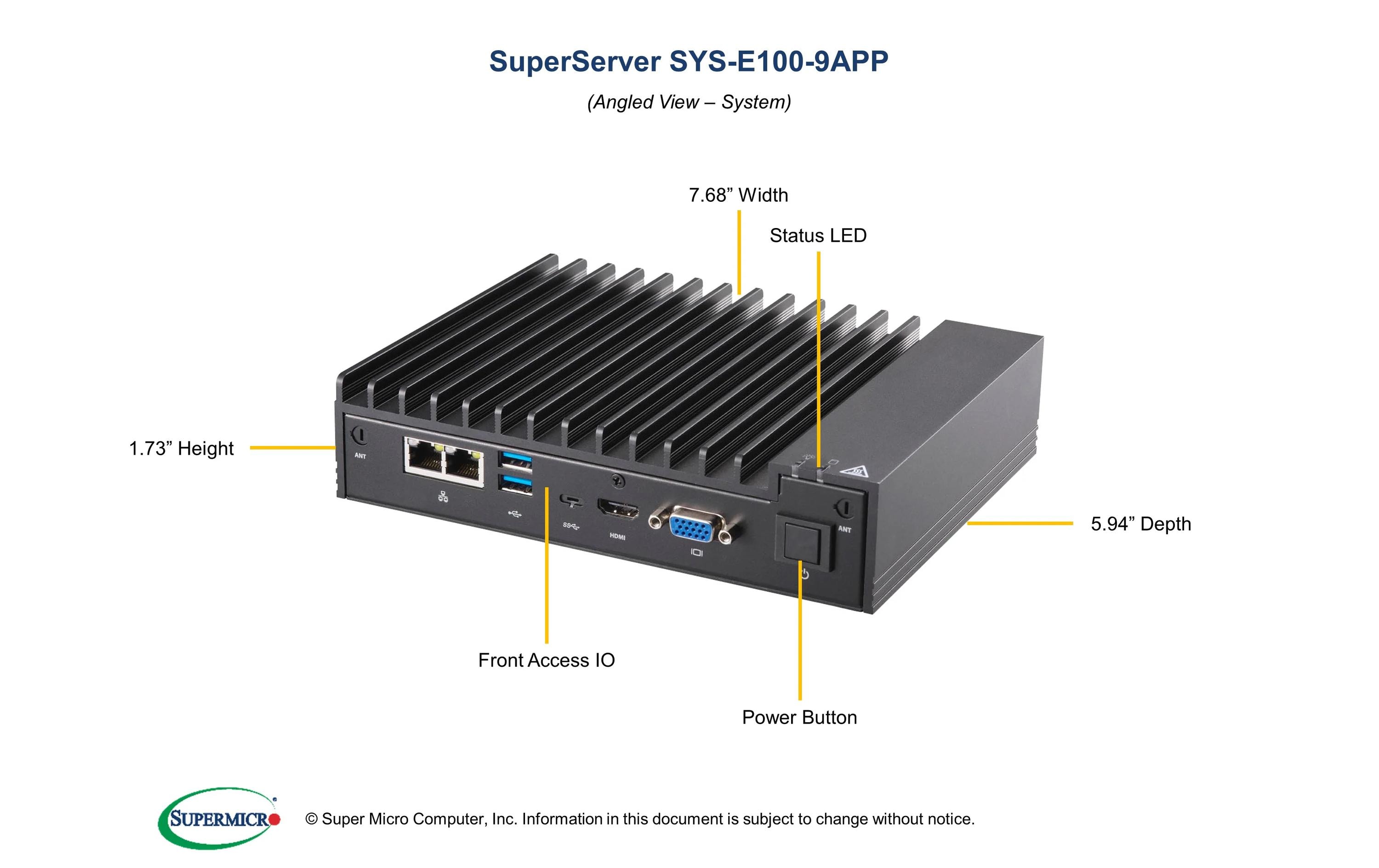 Supermicro Barebone SuperServer E100-9APP Supermicro Barebone SuperServer E100-9APP