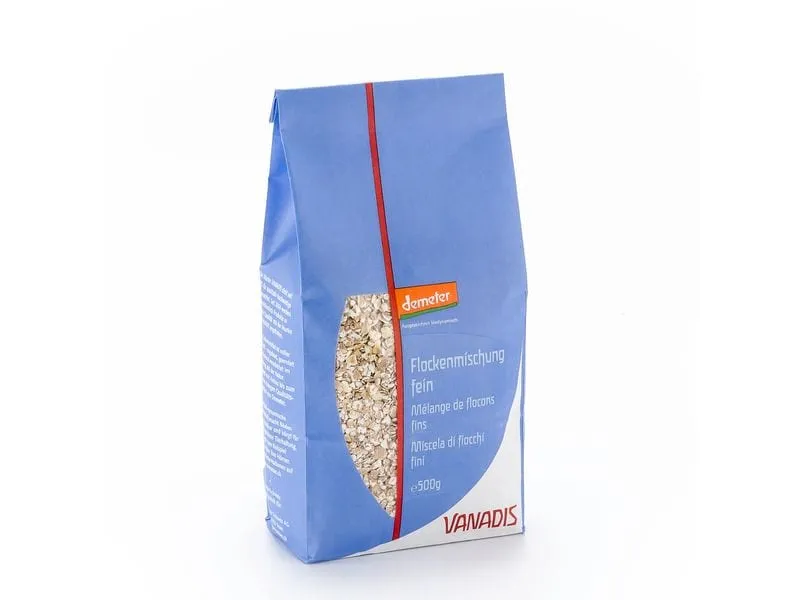 Vanadis Flocken-Mischung fein mit Dinkel, Demeter 500 g Vanadis Flocken-Mischung fein mit Dinkel, Demeter 500 g